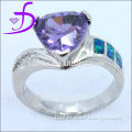 Hight quality cz diamond ring fashion sterling silver jewellery opal ring